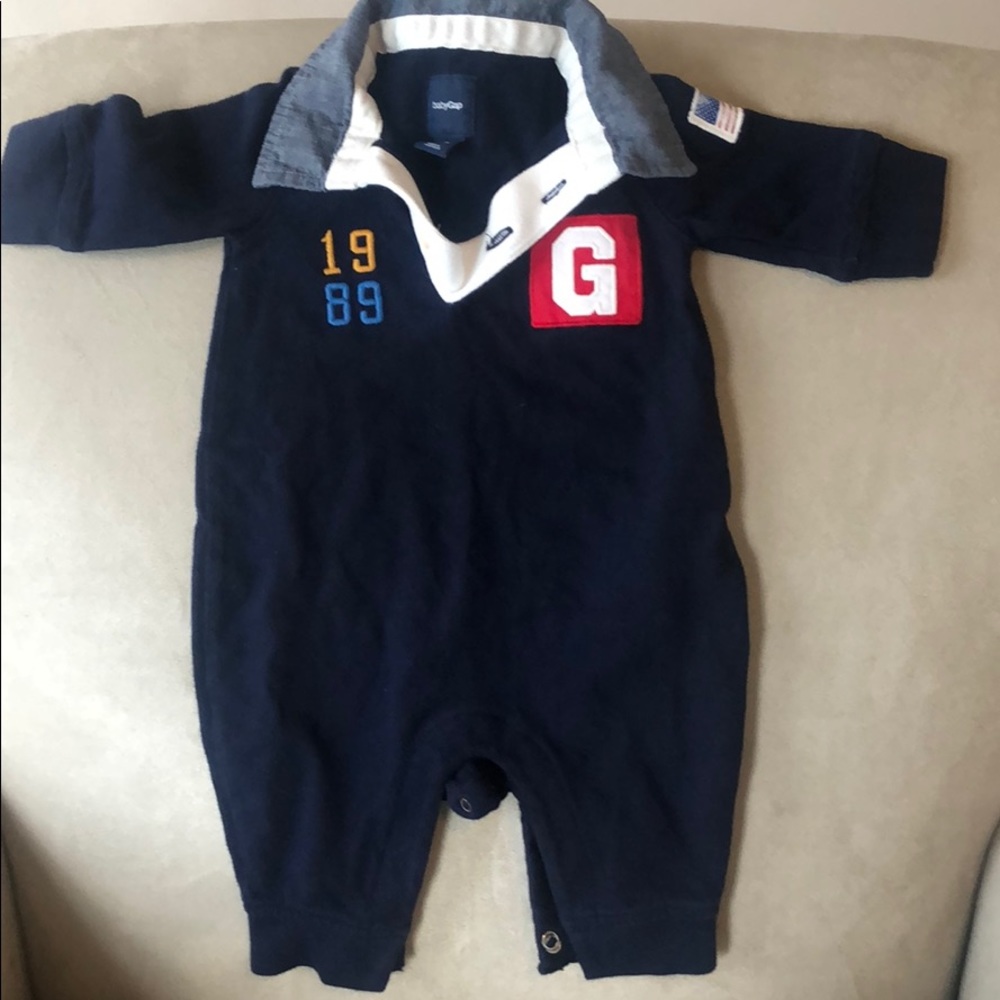 Baby gap blue polo body suit